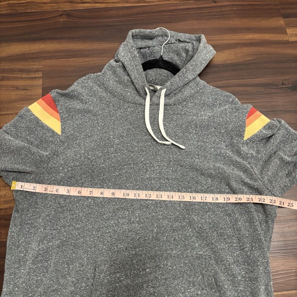 Marine Layer Men’s XL Re-Spun Grey Retro Shoulder Stripe Pullover Hoodie - Picture 6 of 8